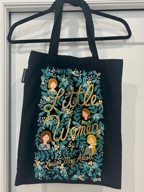 Out of Print Little Women Illustrated Black Canvas Tote Bag
